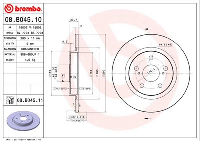Brake Disc BREMBO 08.B045.10