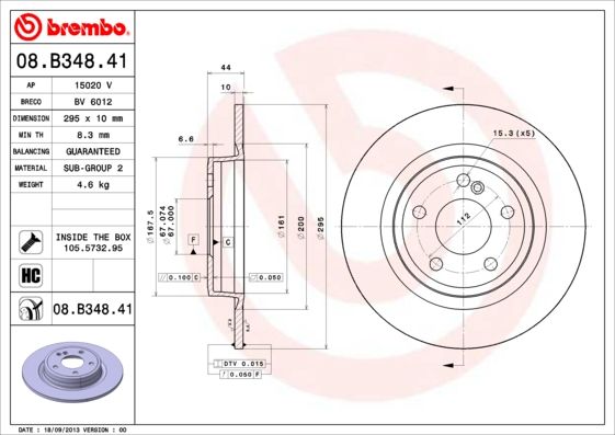 BREMBO 08.B348.41 Brake Disc