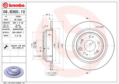 Brake Disc BREMBO 08.B360.10