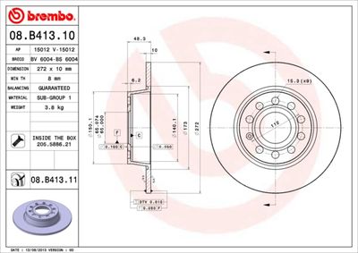 Brake Disc BREMBO 08.B413.10