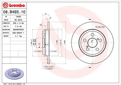 Brake Disc BREMBO 08.B493.10