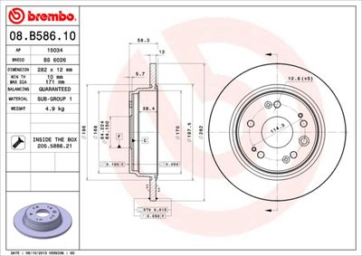 Brake Disc BREMBO 08.B586.10