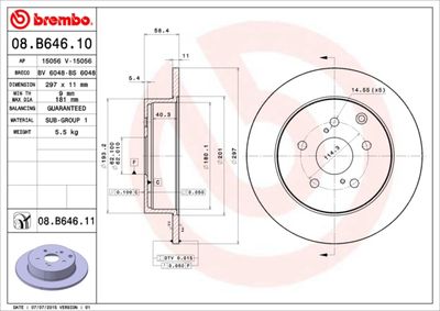 Brake Disc BREMBO 08.B646.11