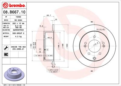 Brake Disc BREMBO 08.B667.11