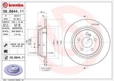 Brake Disc BREMBO 08.B844.11