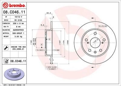 Brake Disc BREMBO 08.C046.11