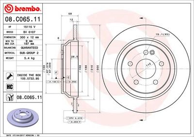 Brake Disc BREMBO 08.C065.11