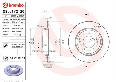 Brake Disc BREMBO 08.C172.20