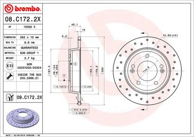 Brake Disc BREMBO 08.C172.2X