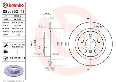 Brake Disc BREMBO 08.C352.11