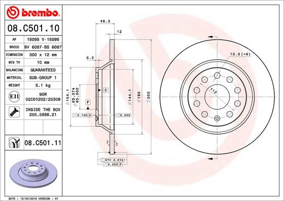 BREMBO 08.C501.11 Brake Disc