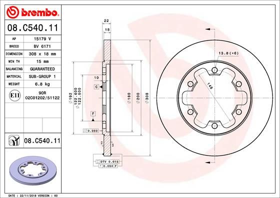 BREMBO 08.C540.11 Brake Disc