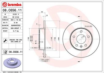 Brake Disc BREMBO 08.C656.11