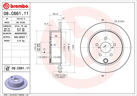 BREMBO 08.C661.11 Brake Disc