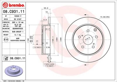 Brake Disc BREMBO 08.C931.11