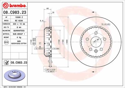 Brake Disc BREMBO 08.C983.23