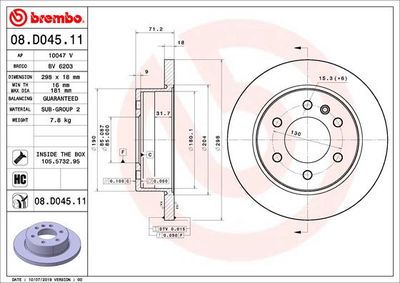 Brake Disc BREMBO 08.D045.11