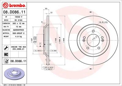 Brake Disc BREMBO 08.D086.11