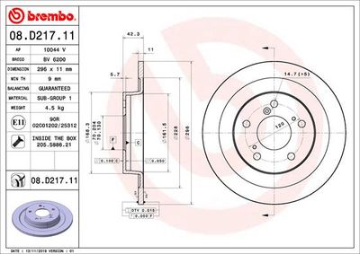 Brake Disc BREMBO 08.D217.11