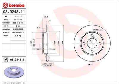 Brake Disc BREMBO 08.D248.11