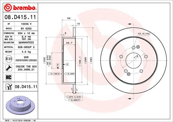 BREMBO 08.D415.11 Brake Disc