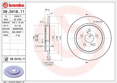 Brake Disc BREMBO 08.D416.11