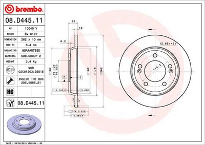 Brake Disc BREMBO 08.D445.11