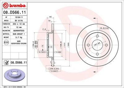 Brake Disc BREMBO 08.D566.11