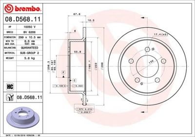 Brake Disc BREMBO 08.D568.11