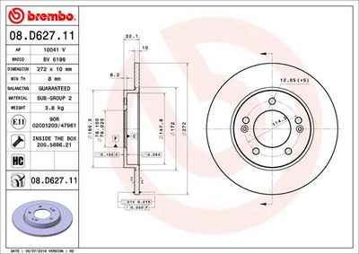 Brake Disc BREMBO 08.D627.11