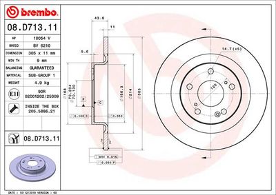 Brake Disc BREMBO 08.D713.11
