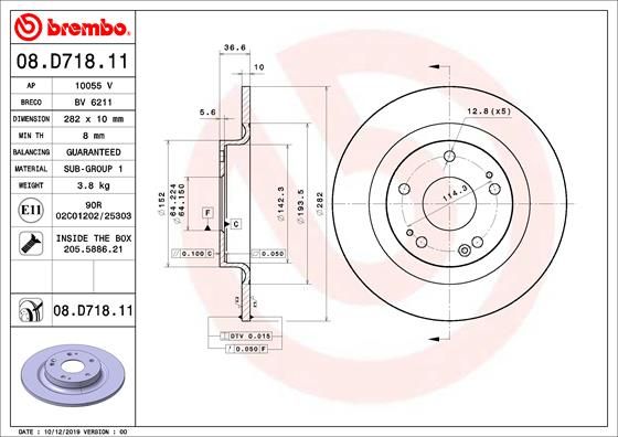BREMBO 08.D718.11 Brake Disc