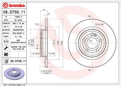 Brake Disc BREMBO 08.D759.11