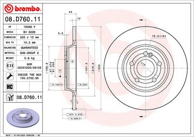 Brake Disc BREMBO 08.D760.11
