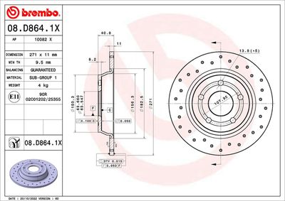 Brake Disc BREMBO 08.D864.1X