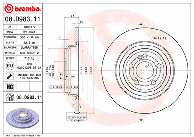 Brake Disc BREMBO 08.D983.11