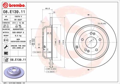 Brake Disc BREMBO 08.E139.11