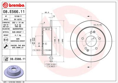 Brake Disc BREMBO 08.E566.11
