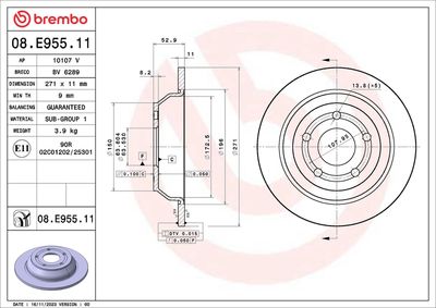 Brake Disc BREMBO 08.E955.11