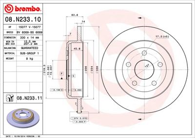 Brake Disc BREMBO 08.N233.11