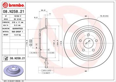 Brake Disc BREMBO 08.N258.21