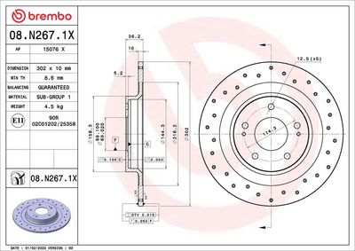 Brake Disc BREMBO 08.N267.1X