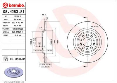 Brake Disc BREMBO 08.N283.81