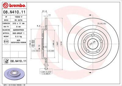 Brake Disc BREMBO 08.N410.11