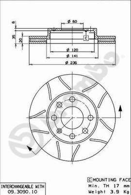 BREMBO 09.3090.75 Brake Disc