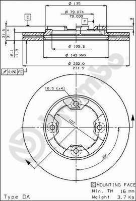 Brake Disc BREMBO 09.3105.10