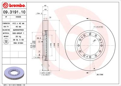 Brake Disc BREMBO 09.3191.10