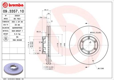 Brake Disc BREMBO 09.3357.10