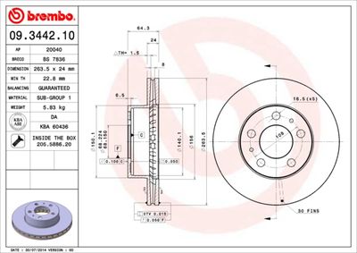Brake Disc BREMBO 09.3442.10
