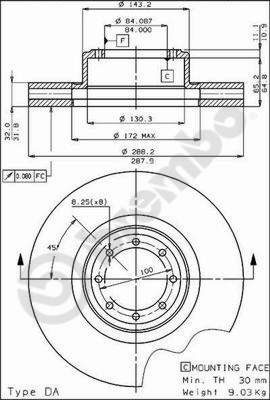 BREMBO 09.3798.10 Brake Disc